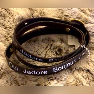NWT unique “French” leather multi band bracelet